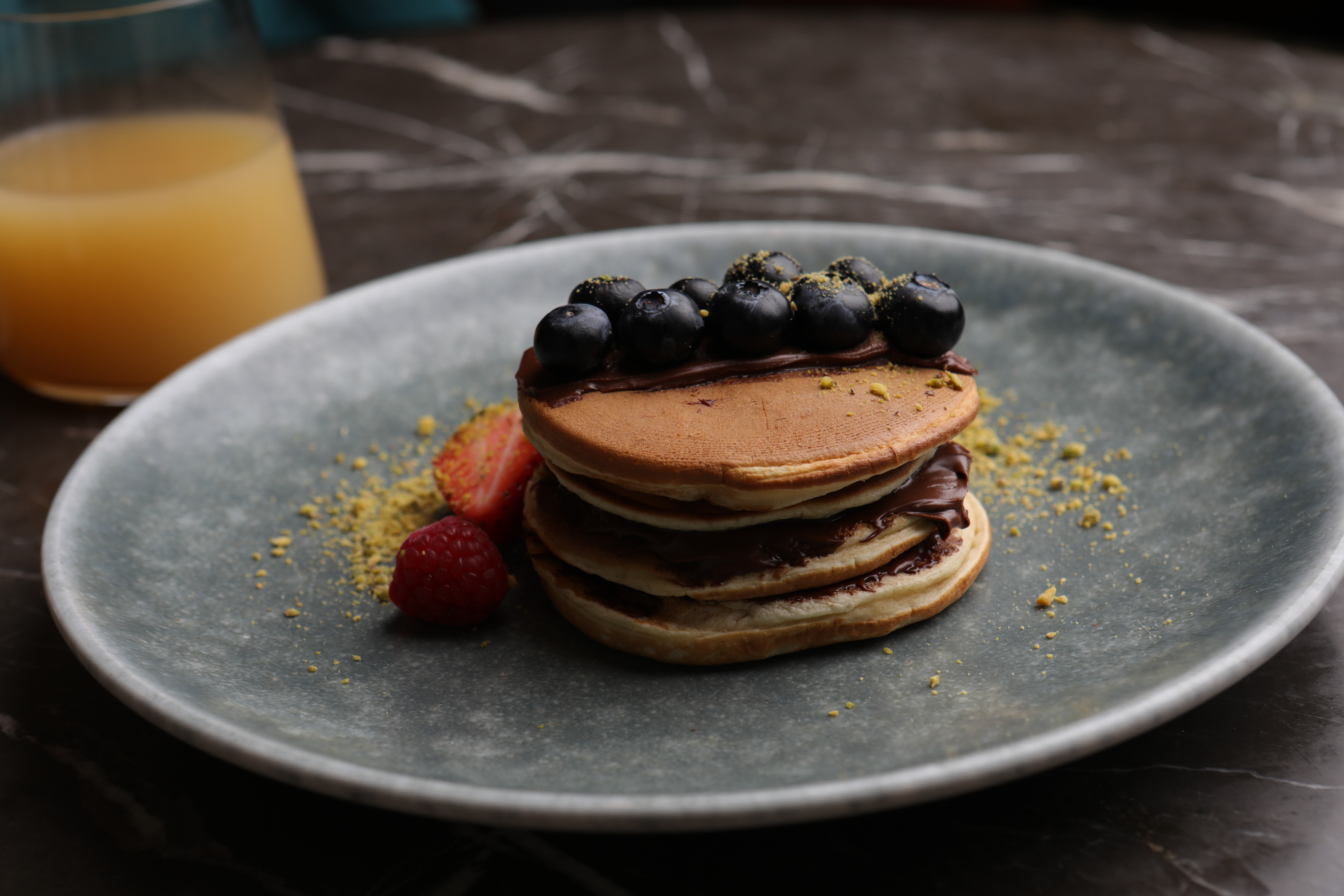 Pancake Stack - Nutella & Blueberries